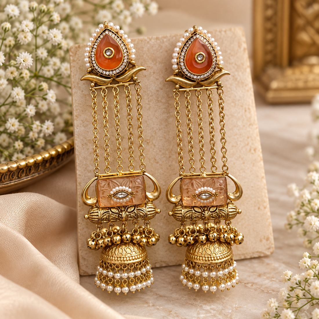Kashmir Glow Jhumkas