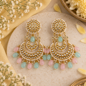 Blush & Blue Kundan Chandbali